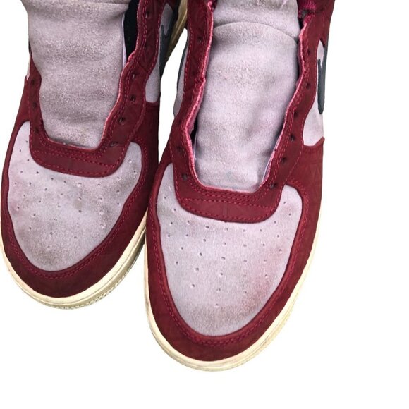 RARE 2016 Nike Air Force 1 High Premium Suede Burgundy Size 10 - Picture 8 of 11